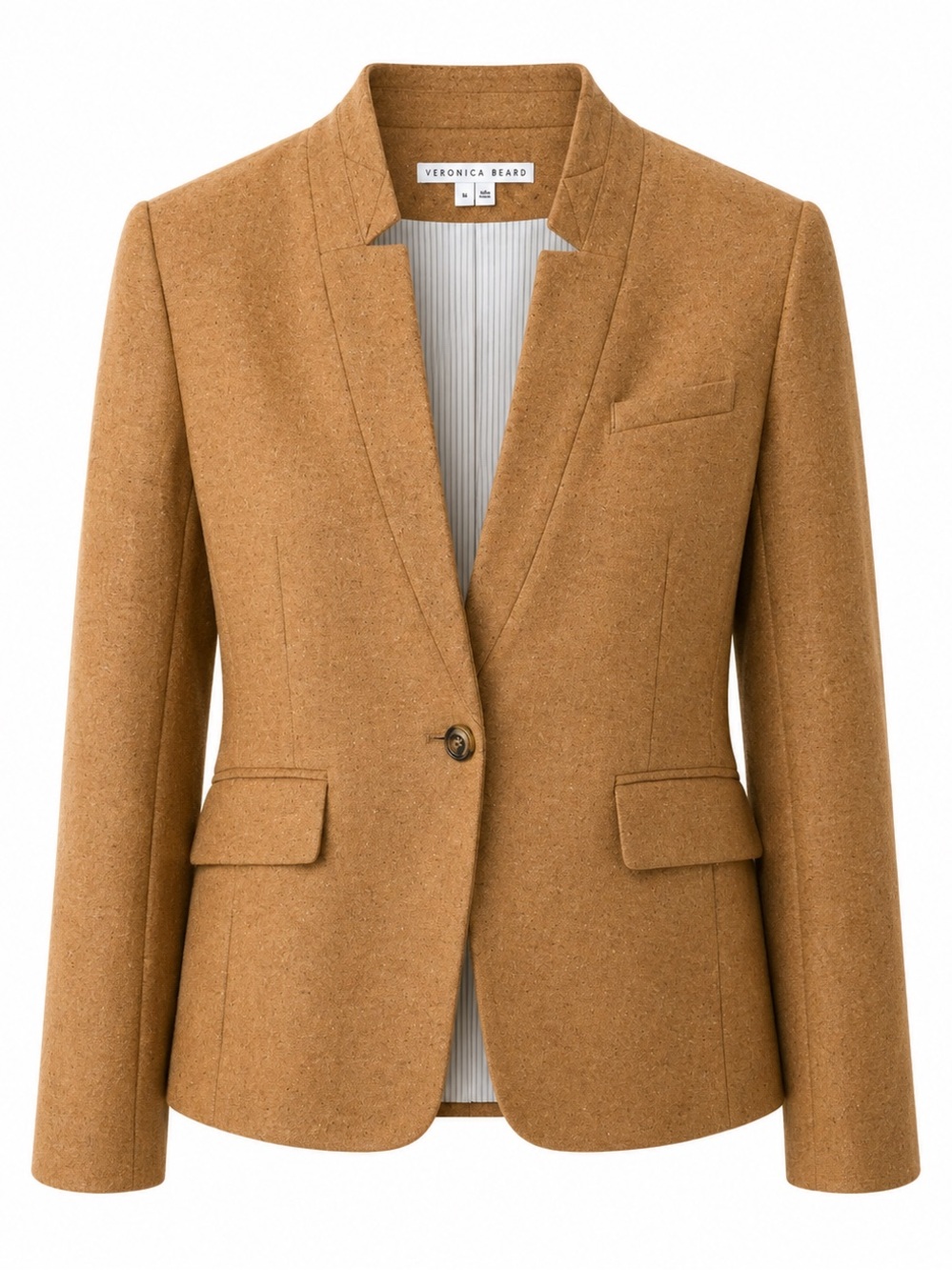 VERONICA BEARD |‎ Camel Tan Donegal Wool Blend Dickey Jacket Blazer Size 16